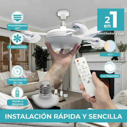VENTILADOR FOCO LED 2 EN 1