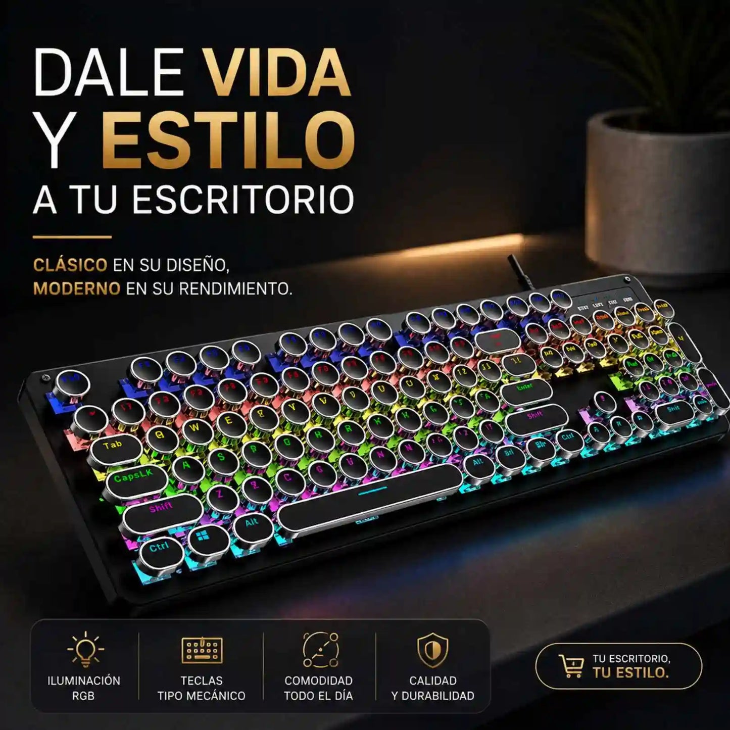 TECLADO MECÁNICO RETRO RGB