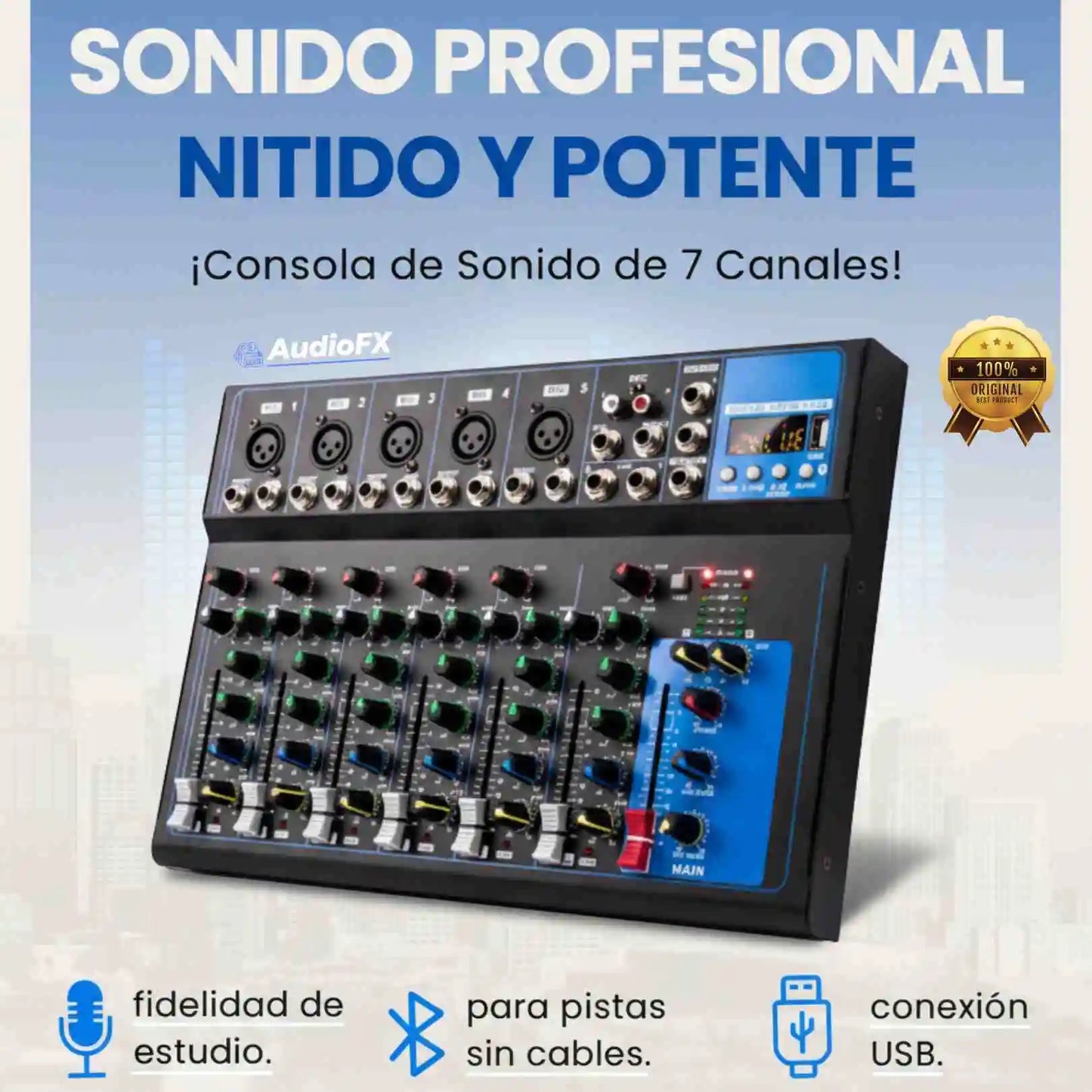 MEZCLADORA DE 7 CANALES PROFESIONAL