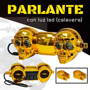 PARLANTE CALAVERA PARA MOTO CON LUZ LED F-S
