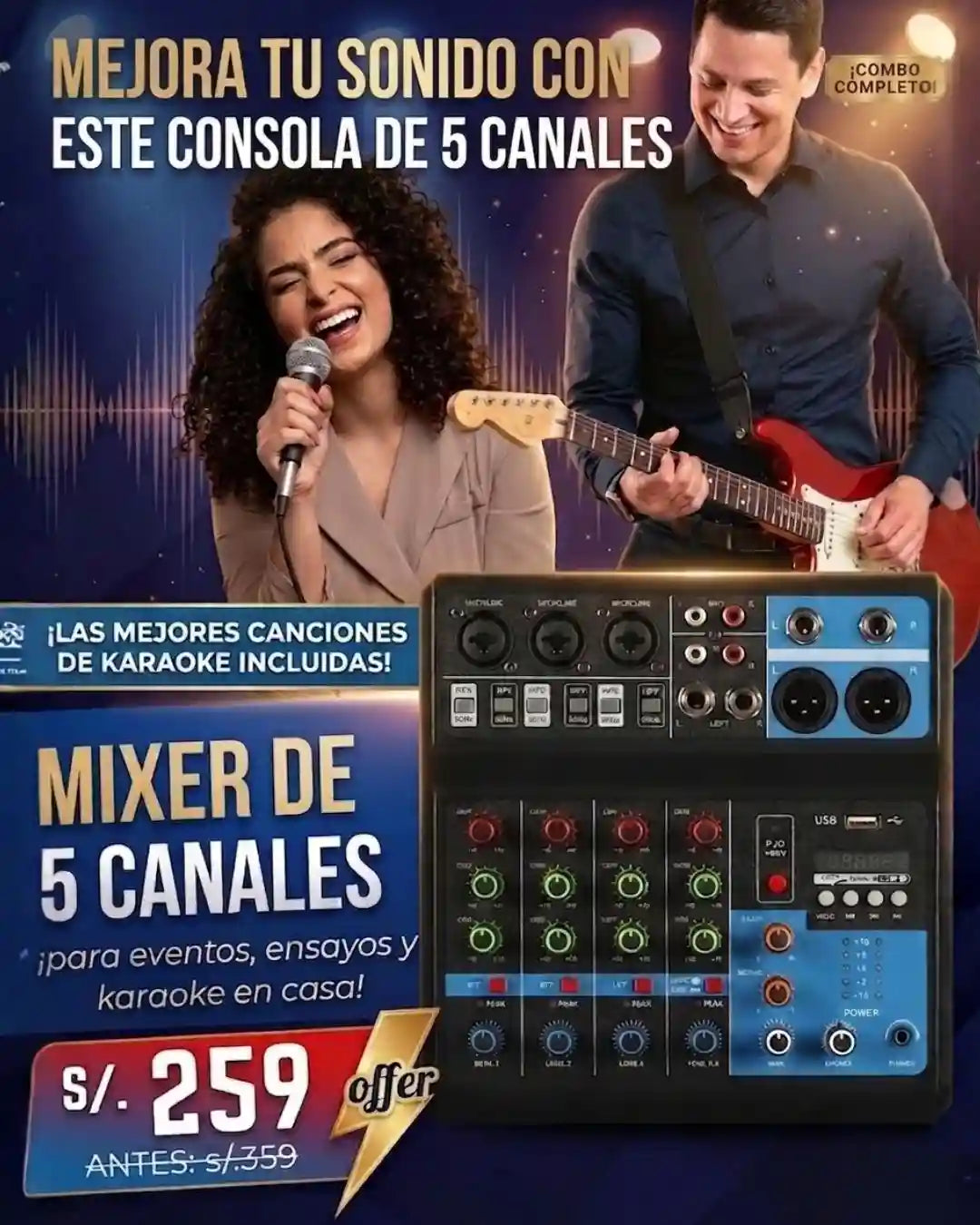 CONSOLA DE 5 CANALES PREMIUM