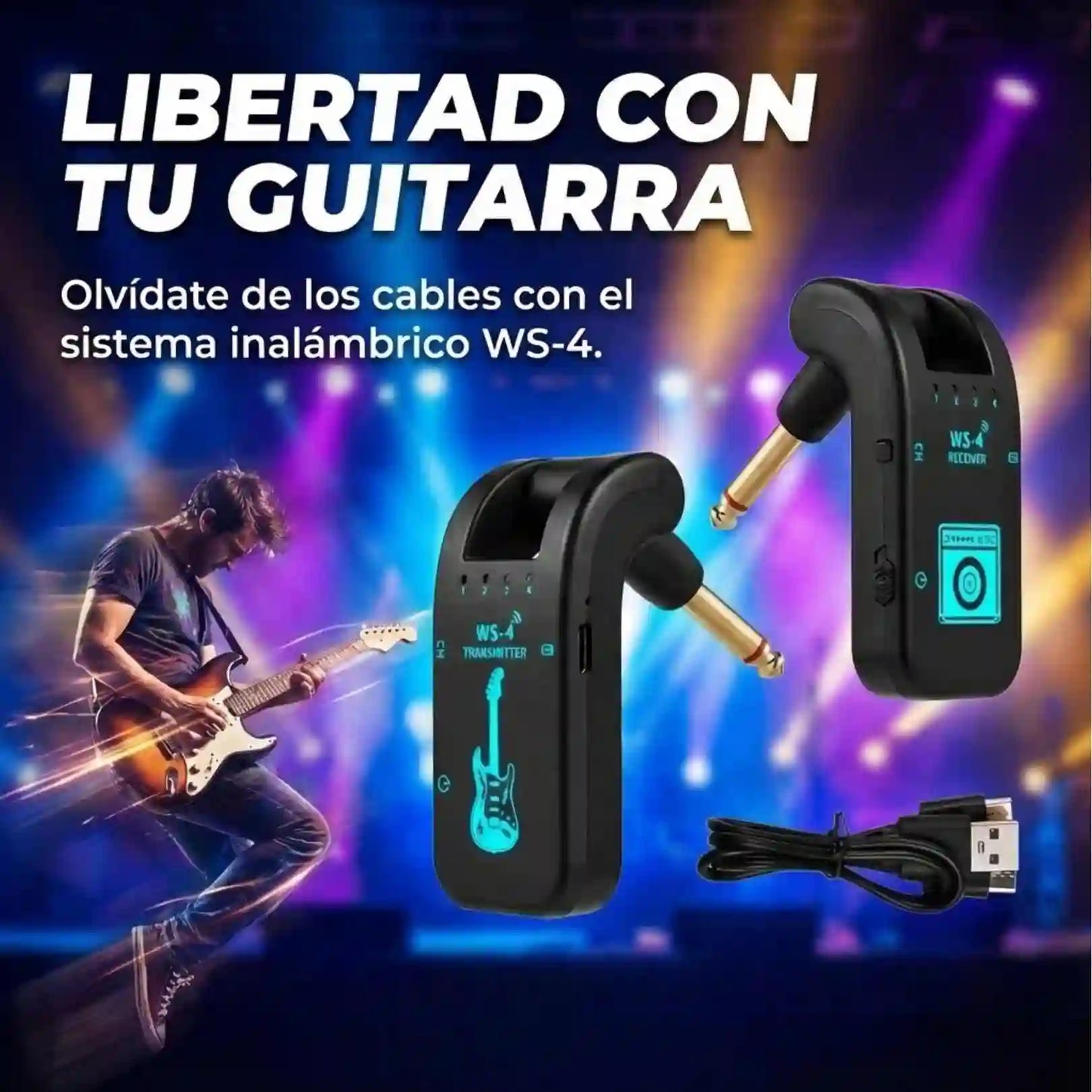 SISTEMA INALÁMBRICO PARA GUITARRA Y BAJO (Kit completo)