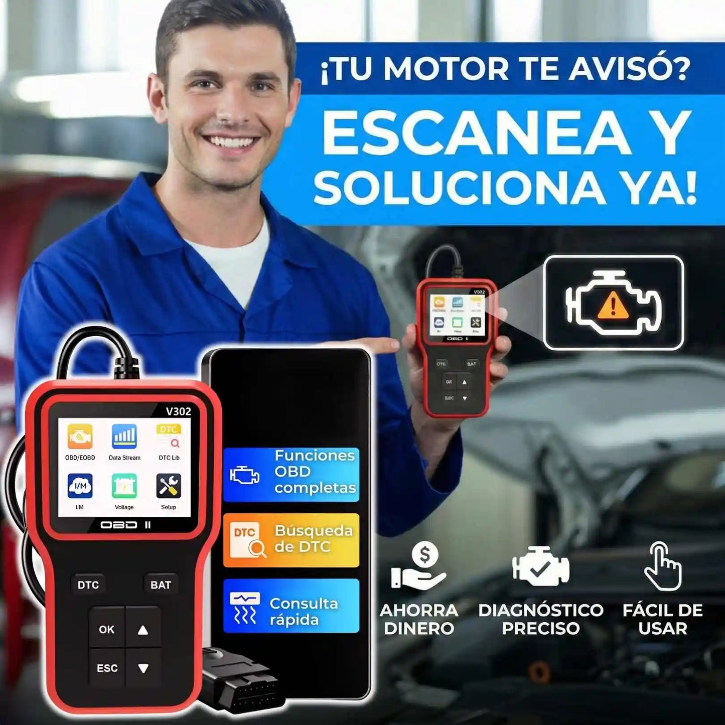 ESCÁNER DE DIAGNÓSTICO (para todo tipo de vehículo)