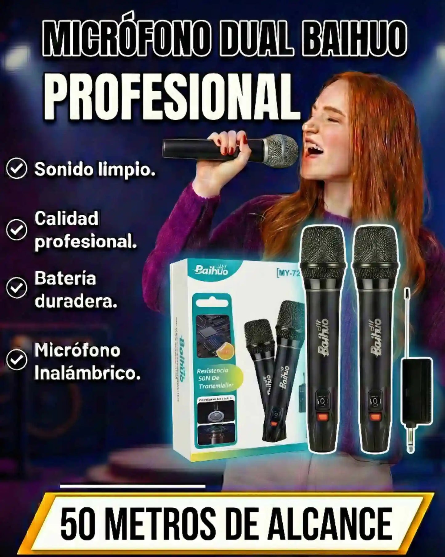 MICRÓFONO DUAL BAIHUO