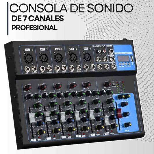 CONSOLA DE SONIDO DE 7 CANALES PROFESIONAL