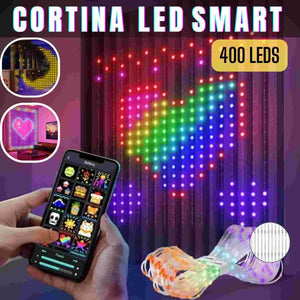 CORTINA DE LUCES LED INTELIGENTE CON BLUETOOTH DE 2X2 M