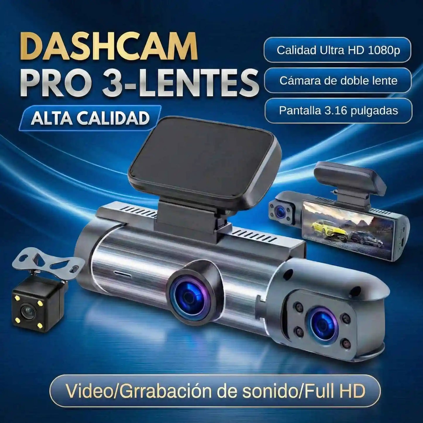 CÁMARA DE VEHÍCULO 3 EN 1 PRO