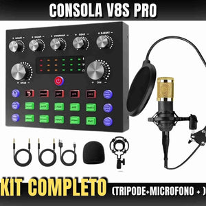 (KIT COMPLETO) CONSOLA DE SONIDO V8S PRO F-S(N)