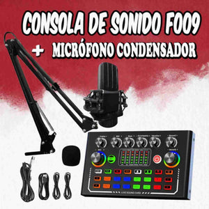 CONSOLA DE SONIDO F009 PARA TRANSMISIONES (KIT COMPLETO) F-S