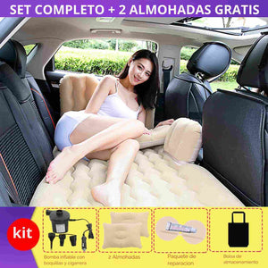 CAMA INFLABLE PARA AUTO /KIT COMPLETO + 2 ALMOHADAS GRATIS F-S