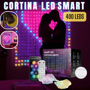 CORTINA DE LUCES LED INTELIGENTE CON BLUETOOTH DE 2X2M t-s