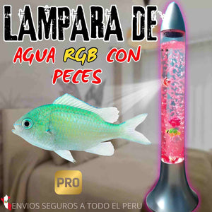 LAMPARA DE AGUA RGB CON PECES (PRO)